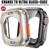 Změnit na Ultra Glass Ochranné sklo + Pouzdro pro Apple Watch 11 10 9 8 7 45mm 41mm 44mm 40mm IWatch S10 42mm 46mm PC Pevný kryt