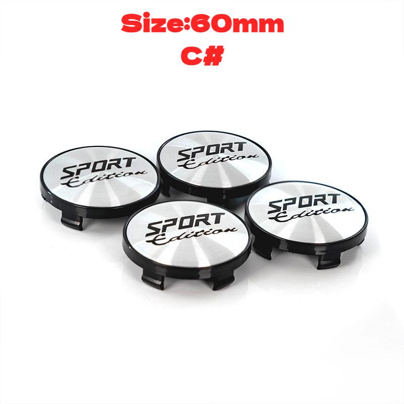4Pcs 60mm/65mm SPORT Edition Logo Car Wheel Center Hub Caps Cover Decoration Accessories