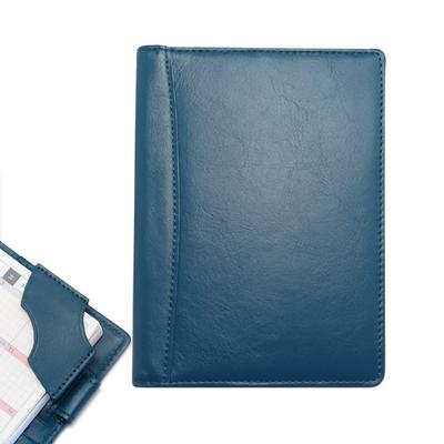 A6 Leather Slim Planner Genuine Original Paperback Fits A6 Pen Card and Business Design Cover, Leather, Size, Notebooks, Holder, Slots, Men's Women's,