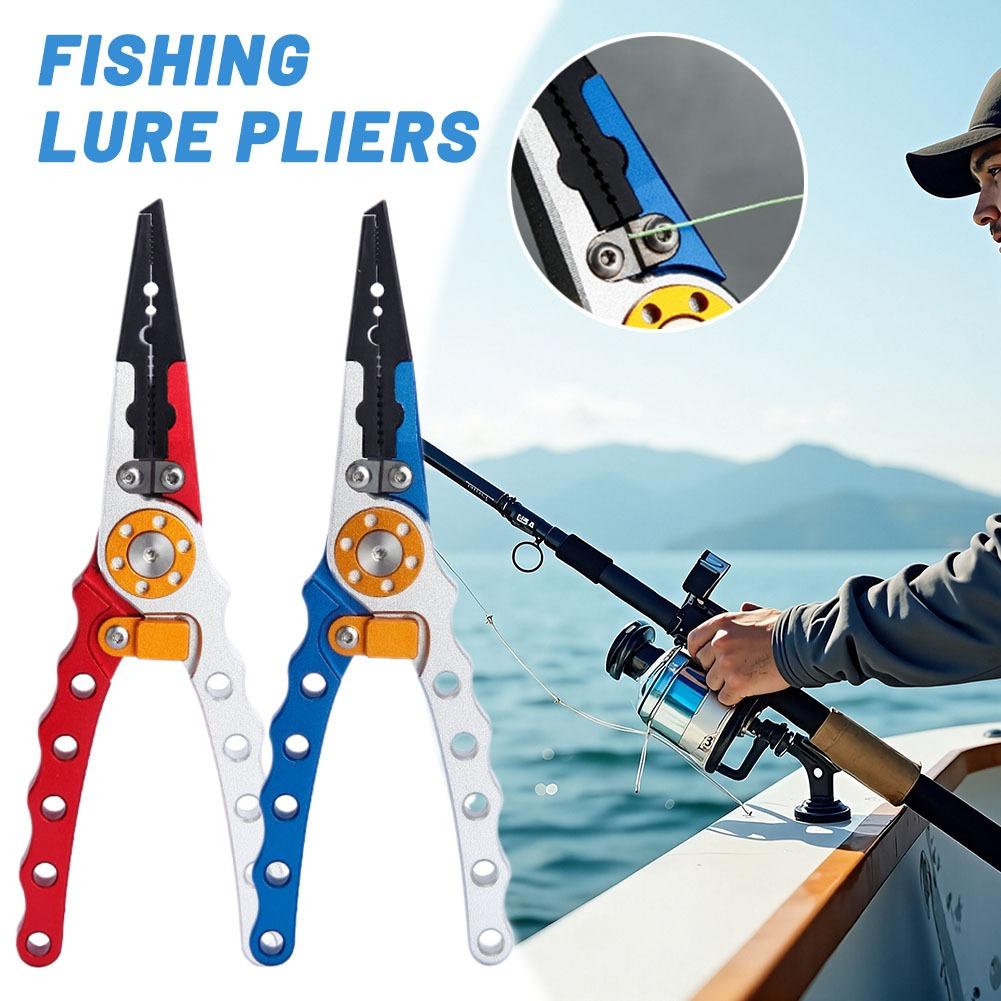 Durable Aluminum Fishing Pliers Multitool Hook Remover Braided Line Ring Tool Anti Slip Lightweight Fishing Tool