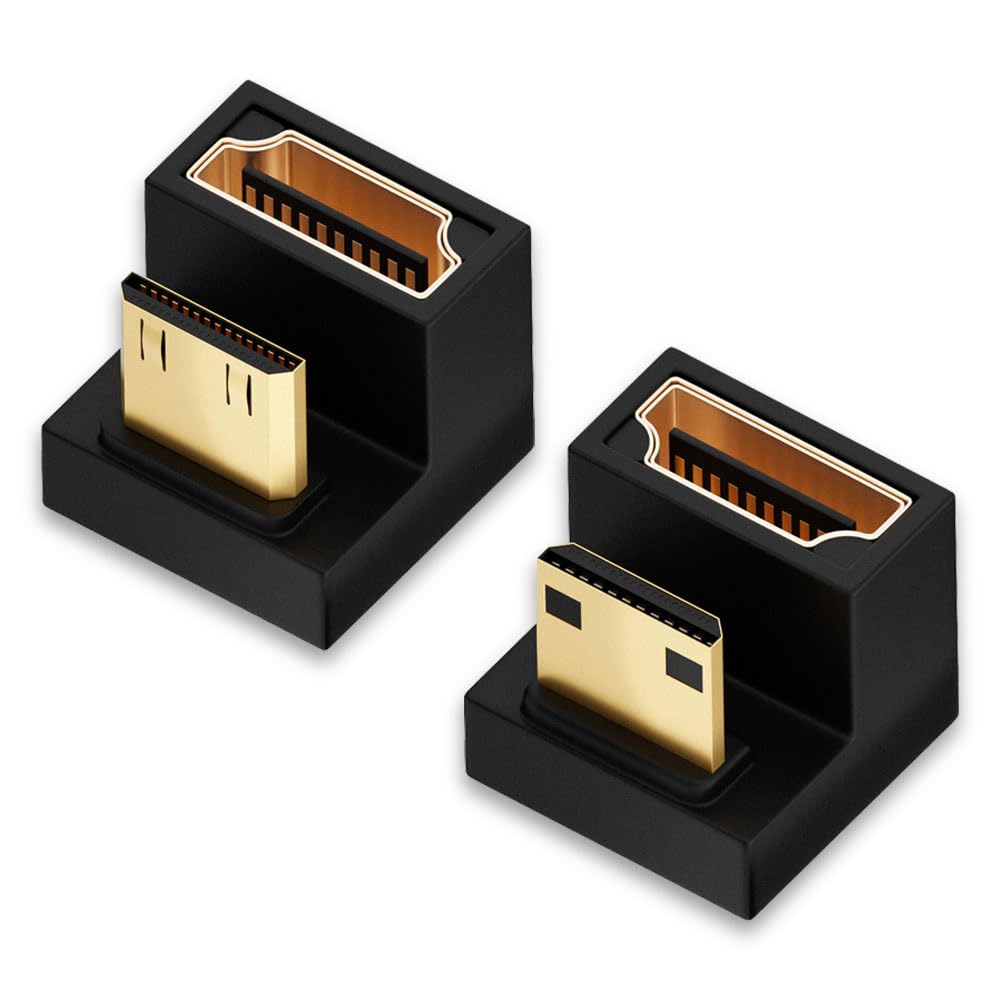 

YFFSFDC 180-градусный угловой Mini HDMI Male to HDMI Female адаптер Mini HDMI Male to HDMI Female адаптер Mini HDMI Extension адаптер TV HDR Full HD