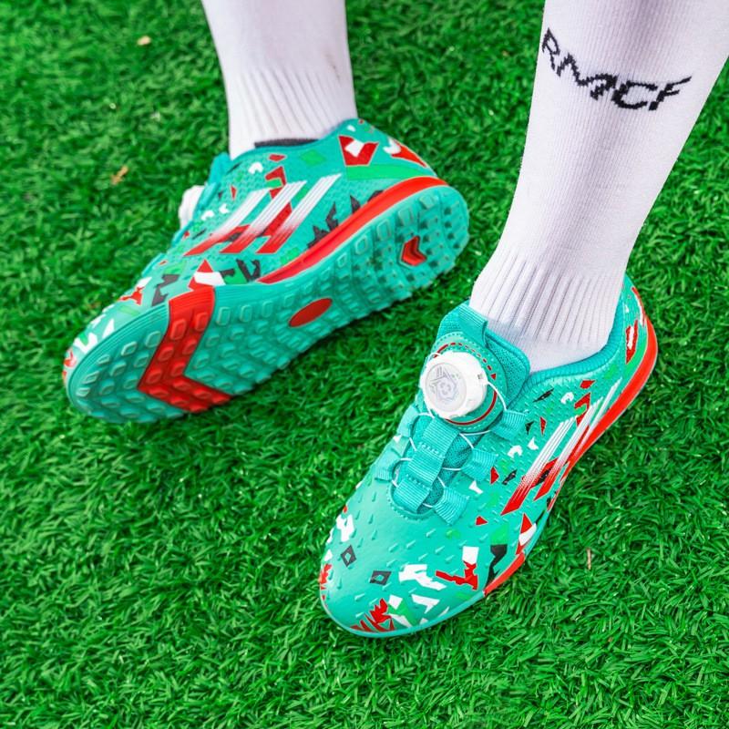 Kids Soccer Cleats Girls Low-Cut Training Shoes With Rotating Studs Outdoor Indoor Football Boots