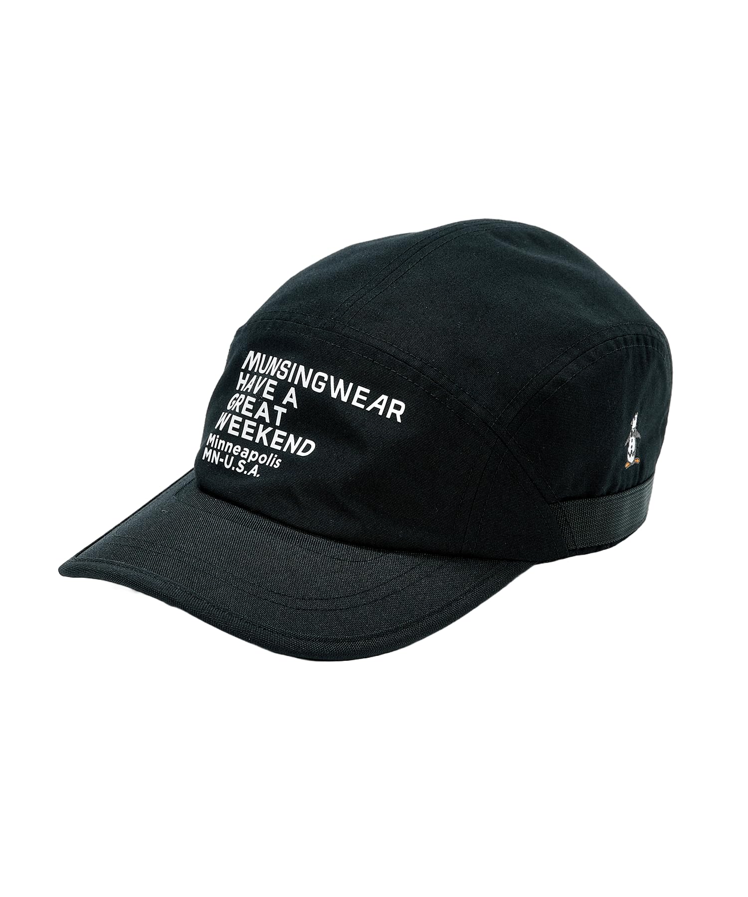 

[Munsingwear] Cap Hybrid De Gaulle Cap One-Touch Buckle Sunshade Golf MG4FCP22M Men s BK00 (Black)