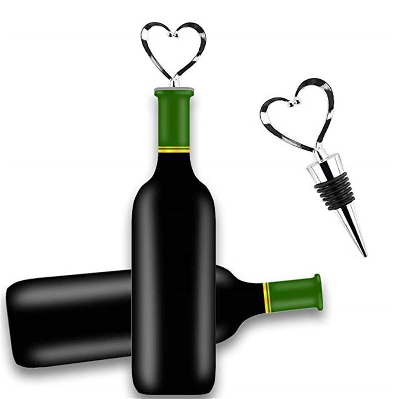 Decorative Heart Shape Wine Bottle Stopper Zinc Alloy Friendly Reusable Plug Keep Wine Fresh For Sweetheart Favors Wedding Gift