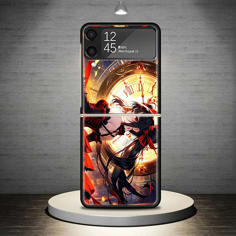 Date A Live Tokisaki Kurumi Phone Case For Samsung Galaxy Z Flip 7 6 5 4 3 5G Shockproof Cover Z Flip7 Flip6 ZFlip5 Flip3 Flip4