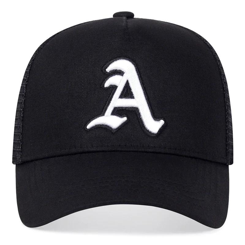 Unisex Gothic Letter A Embroidery Baseball Net Caps Outdoor Adjustable Spring and Summer Casual Sunscreen Hat