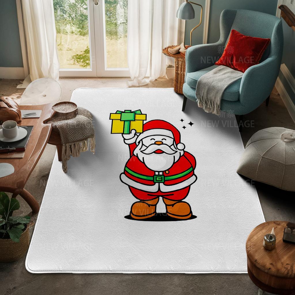 House Entrance Carpet Home Door Mat Living Room Bath Foot Bathroom Non-slip Water Absorption Rugs Bath Merry Christmas Winter