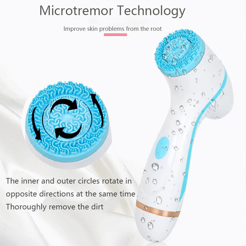 Kinsei Beauty 3 In 1 Electric Cleansing Brush Sonic Rotating Cleansing Brush Galvanic Facial Spa System Deeply Clean and Remove Blackheads