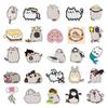50 Cartoon Fatso the Cat Waterproof Stickers for Suitcases, Trolleys, Cars, and Refrigerators