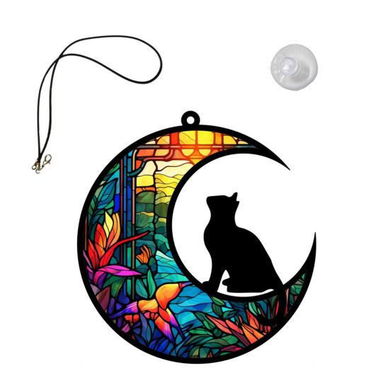 

1 комплект, памятный кулон для домашних животных, тонкая работа, подвеска в форме кошки в форме луны, украшение, идеальный подарок для любителей собак и кошек