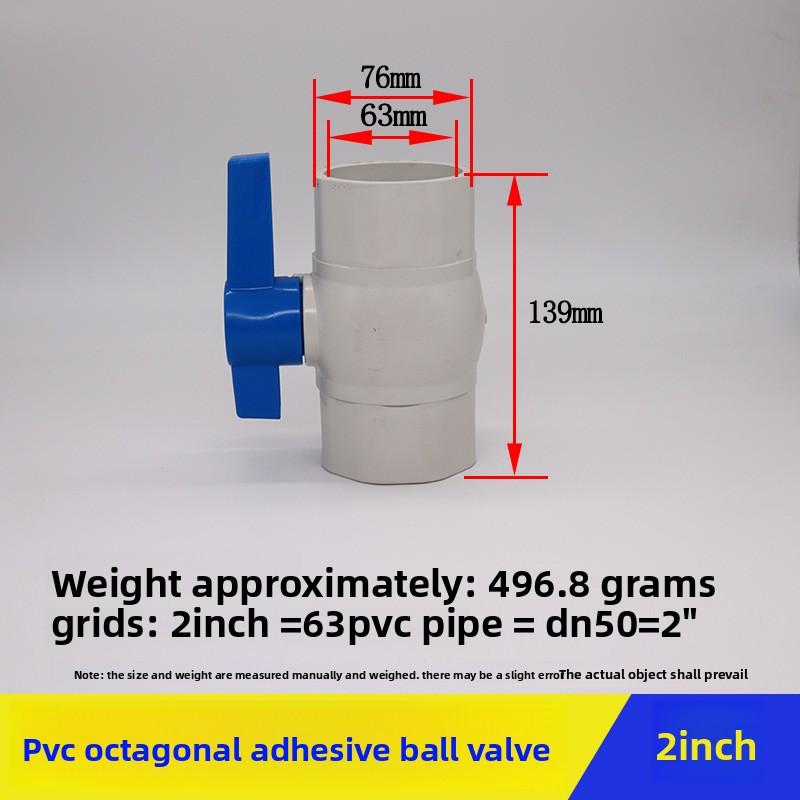 1Pc ID 20/25/32/40mm Ball Valve Grey PVC Material Garden Water Pipe Fittings Valve Switch Connection Adapter