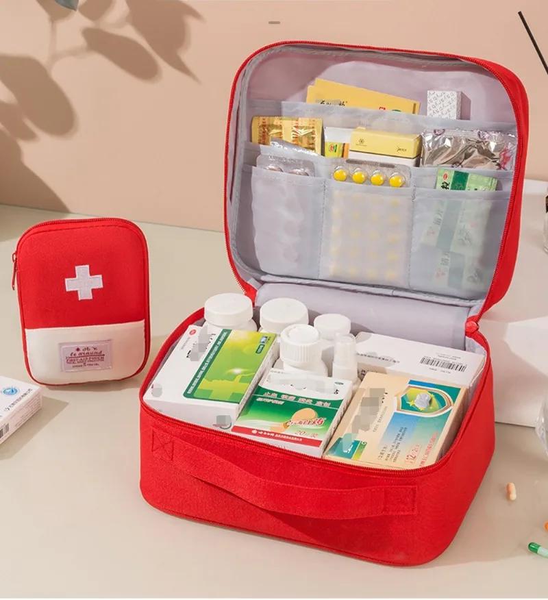 Travel Supplies First Aid Kit Organizer Portable Medicine Bag Cute Medical Emergency Pouch Household Medicine Pill Storage Bag