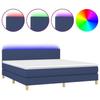 Exclusive House - Bed Slatted Base with Blue LED Mattress 160x200 Cm Fabric
