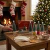 Mini Light Up Tabletop Christmas Tree Set with Snow Flocked Pine Gift Box Base Warm White Color Changing LED Small Holiday Decoration for Home Off