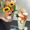 5Pcs Waterproof Flower Box Thick Bouquet Handbag Flower Packaging Box Scratch Resistant Kraft Paper Handbag For Party Festival