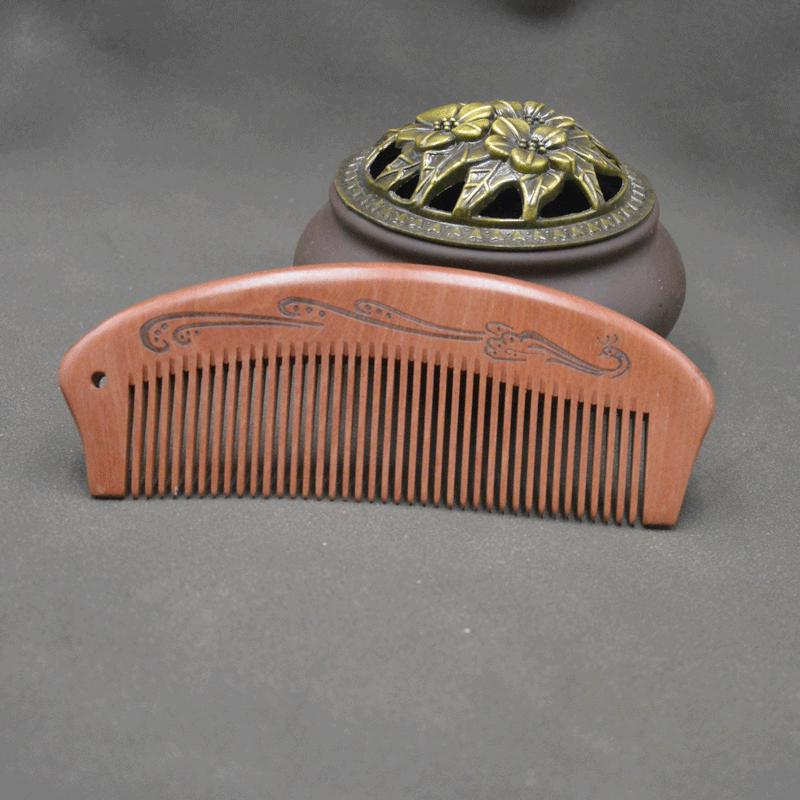 Natural Anti-Static Peach Wood Comb for Men & Women’s Long Hair with Buffalo Horn