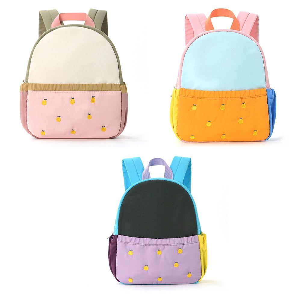 New Polyester Embroidery Shoulders Bag Multicolor Washable Versatile Backpack Large Capacity School Student Backpack Children