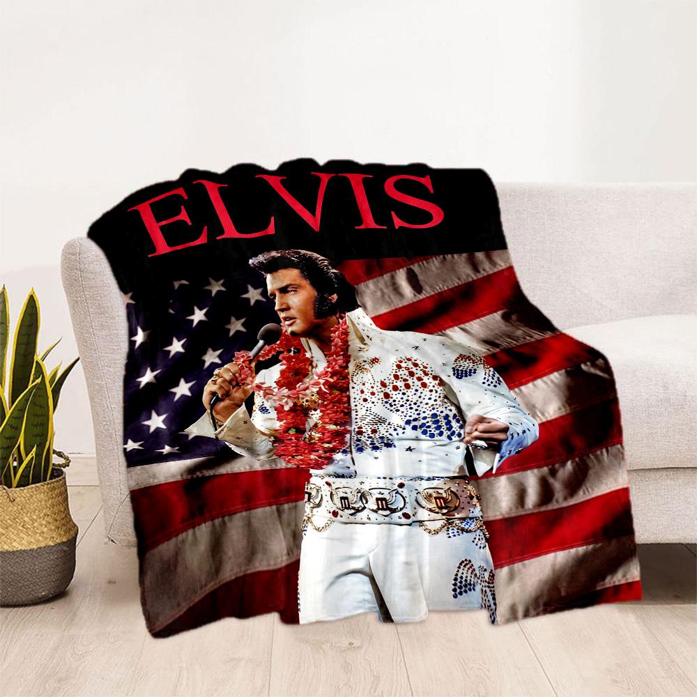 Elvis Presley: Rock Roll Blanket Ultra-Soft Great for Livingroom Sofa Bedding Four Seasons Multipurpose Modern Style Gift for Travel Home Birthdays