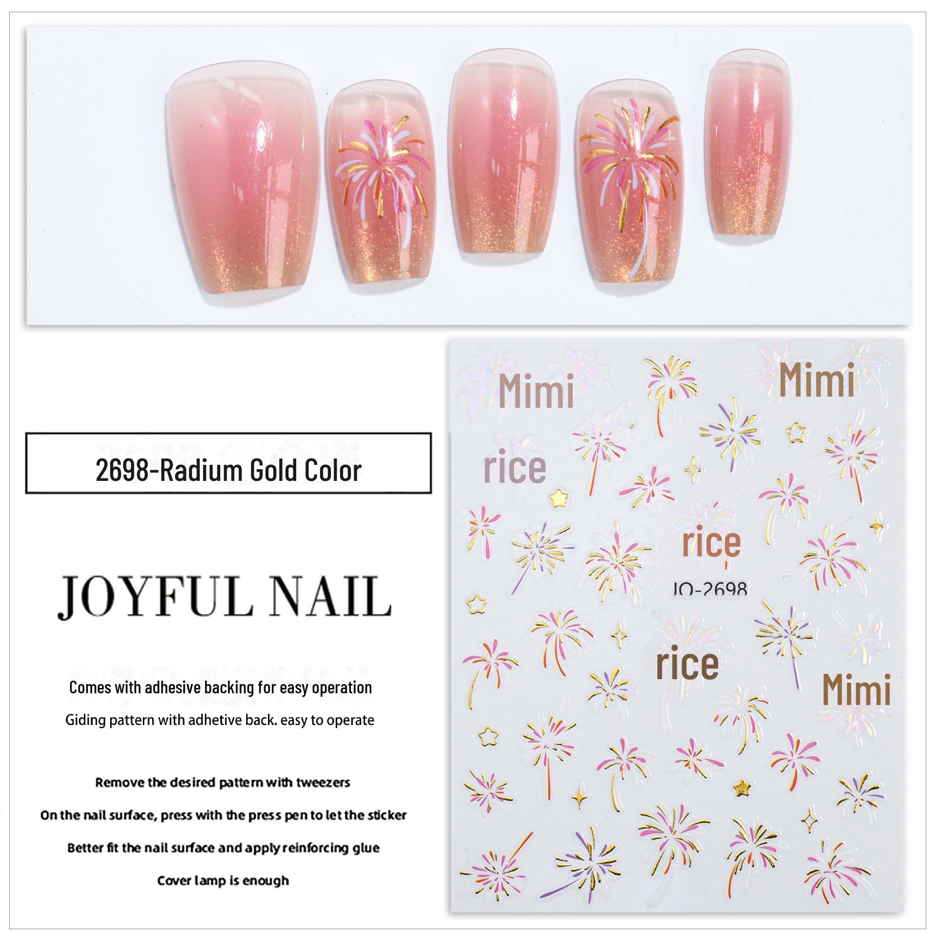 

Праздничные новогодние фейерверки лазерные наклейки для ногтей - яркий, потрясающий стиль