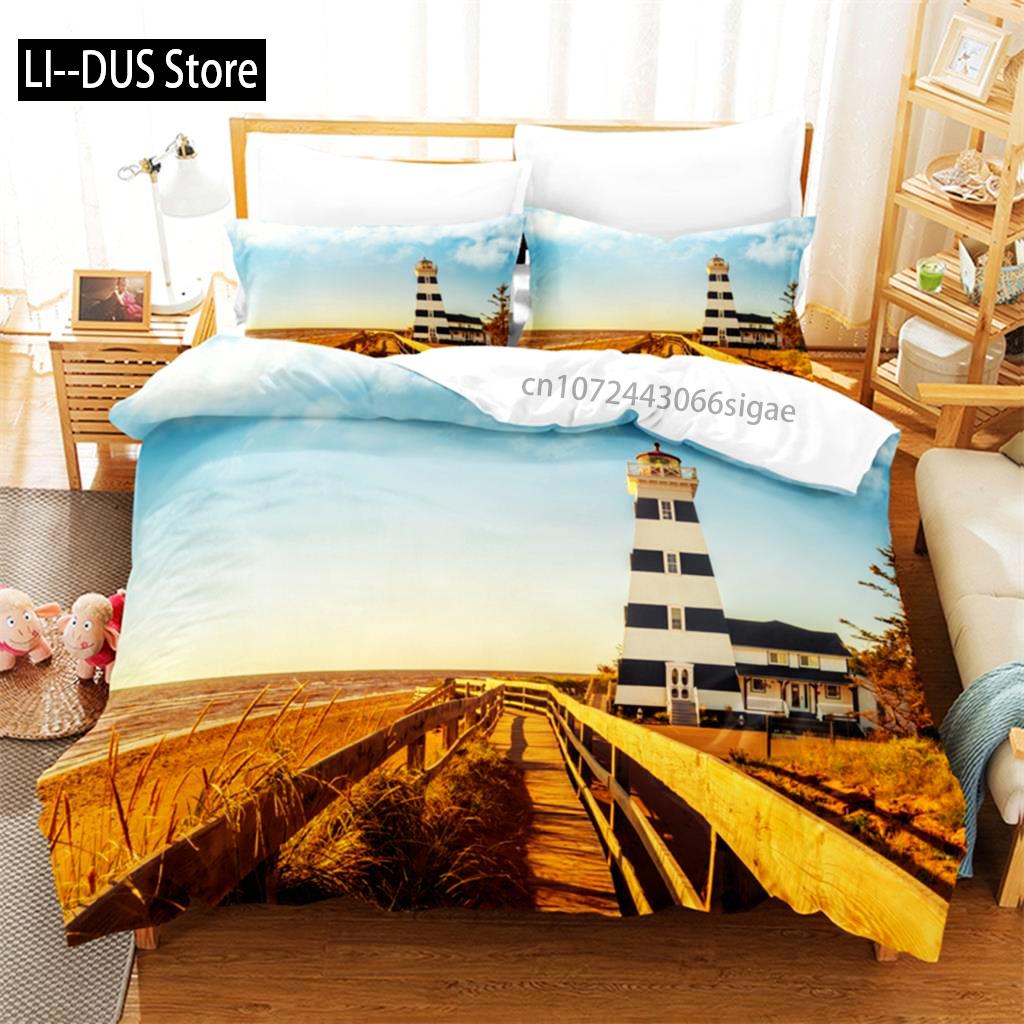Schöne Landschaft Bettwäsche Set Bettbezug Set 3D Bettwäsche Digitaldruck Queen Size Bettwäsche Sets Mode Design