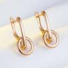 Fashion Glossy  Rose Gold Color Dangle Earrings For Women Simple Geometric Accessories High Quality Daily Jewelry