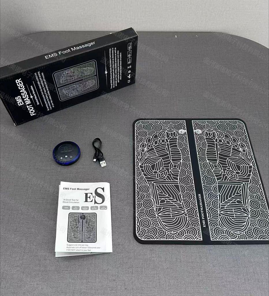 Smart EMS USB Rechargeable Foot Massager Mat with Microcurrent Sole Pulse Therapy