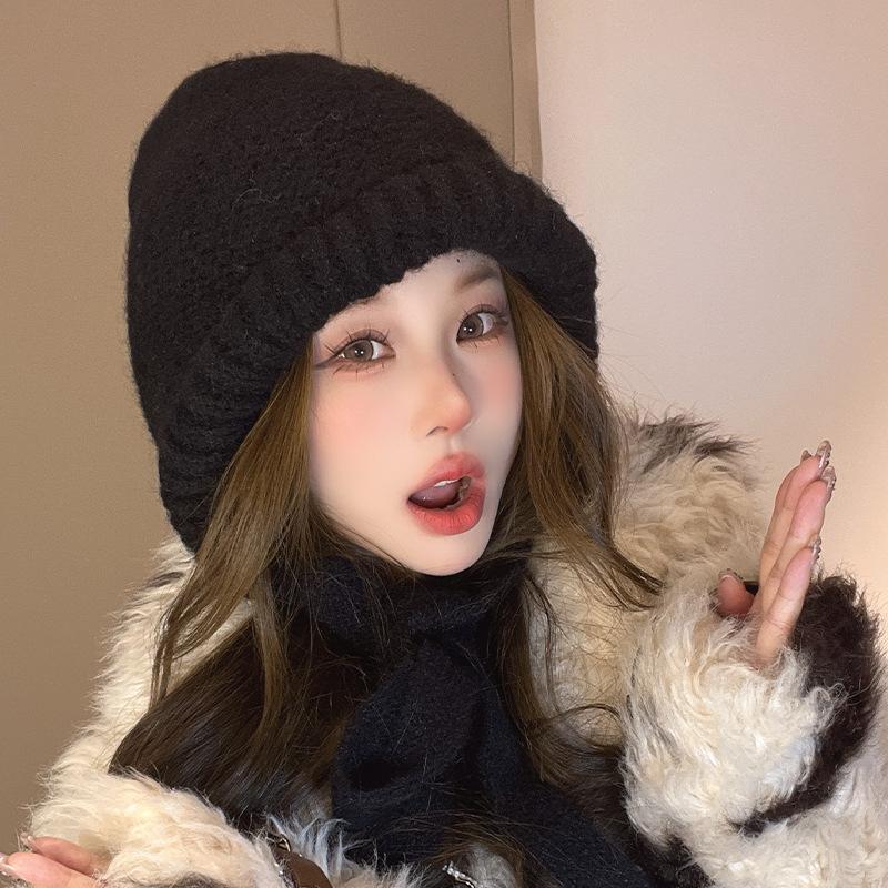 Balaclafa Hat for Women's Winter Warmth Lei Feng Hat Ear Protection Knitted Bag Pullover Hat