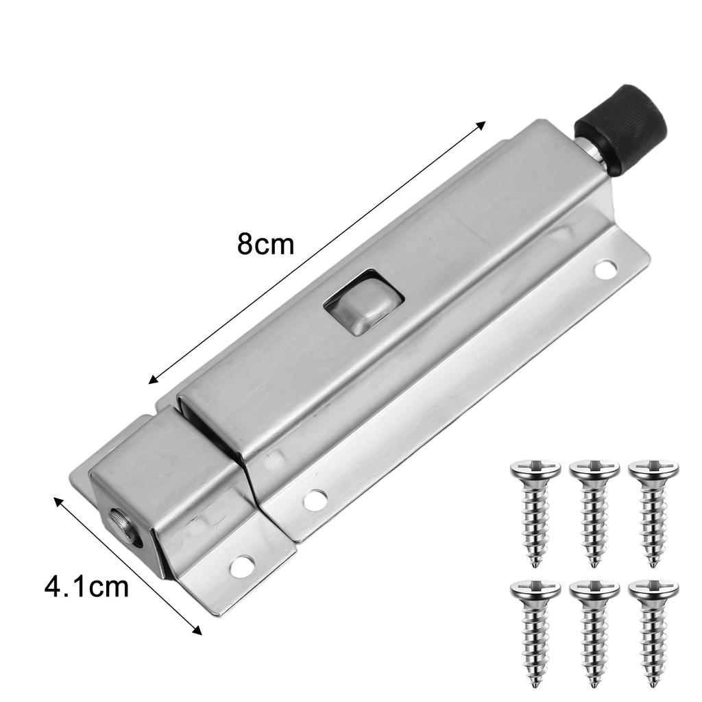 Stainless Steel Door Latch Spring Lock with Screws Automatic Spring Latches Door Window Catch Lock Gate Anti-theft Hardware
