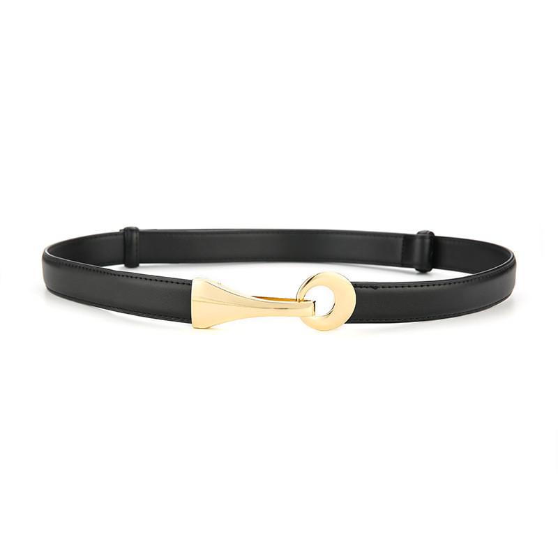 Genuine Leather Womens Waist Belt With Double Ring Buckle For Casual And Office Wear