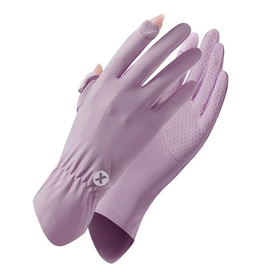 

Breathable UV Protection Gloves with Flip Fingertips for Outdoor Cycling UPF 50+ Touchscreen Driving Gloves L фіолетовий