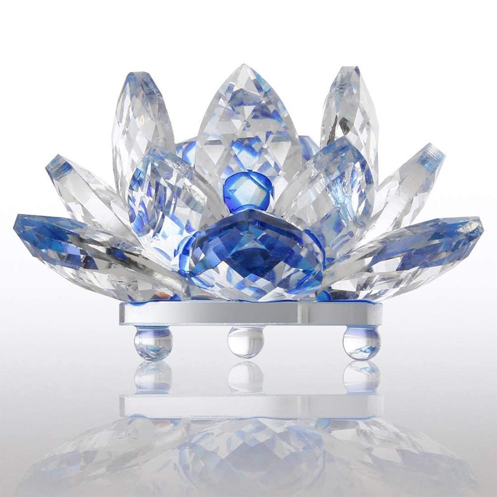 Blue Crystal Lotus Decorative Ornament (80mm)