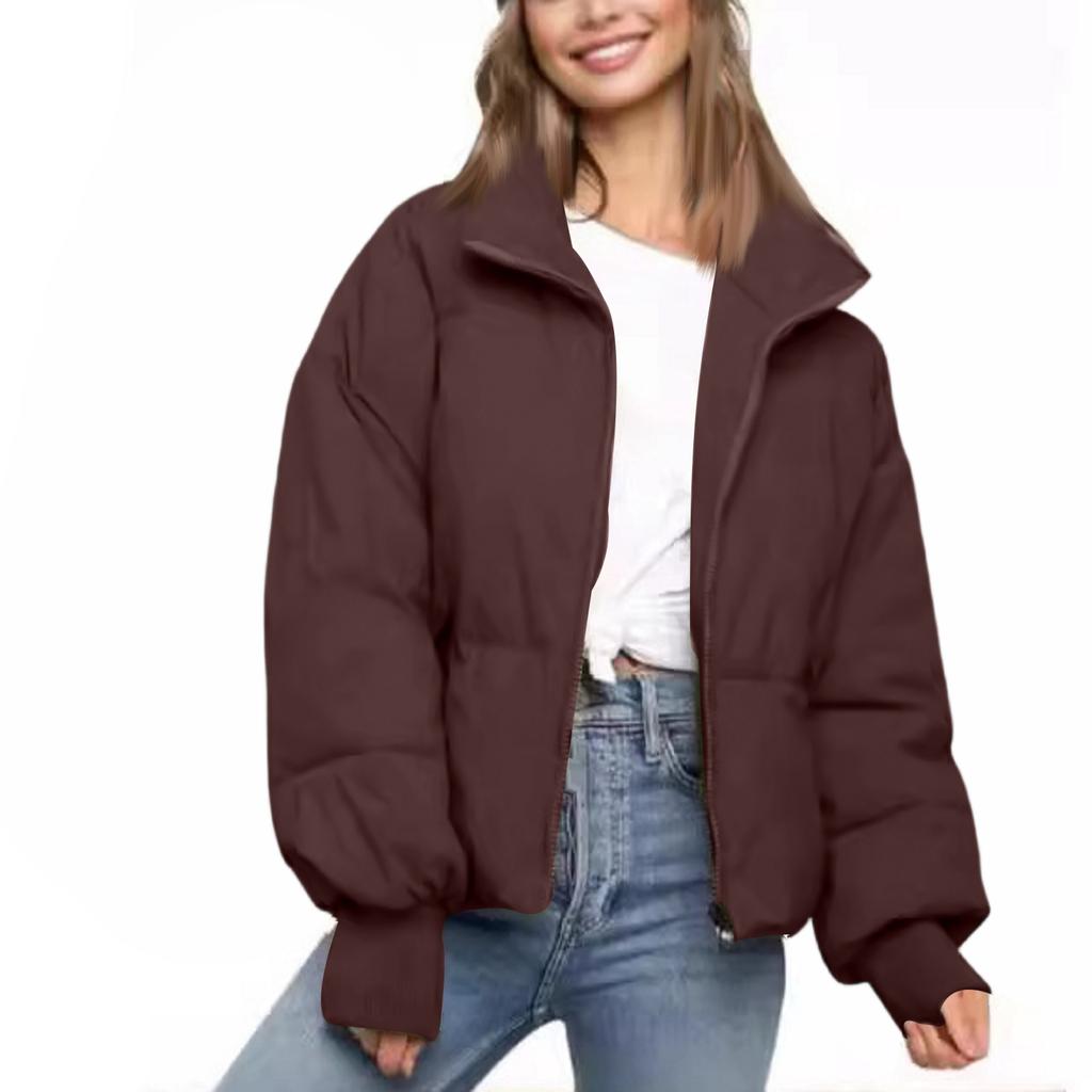 Warme lässige Damenjacke mit lockerer Passform und Baumwollpolsterung