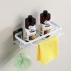 MDNG No-Punch Wall-Mounted Storage Shelf with Towel Bar