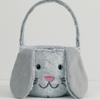 Soft Fluffy Plush Basket Bunny Easter Bucket Candy Gift Bag Easter Basket  Party Decor
