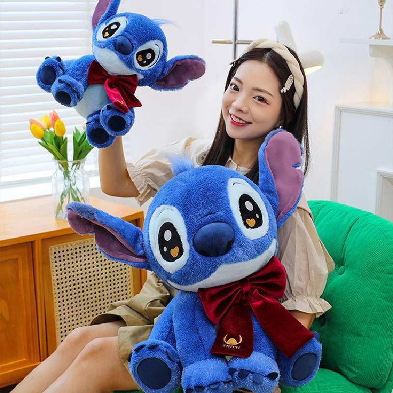 Suede With Cute Bow Tie Cartoon Plush Doll Pillow For Gift And Decor