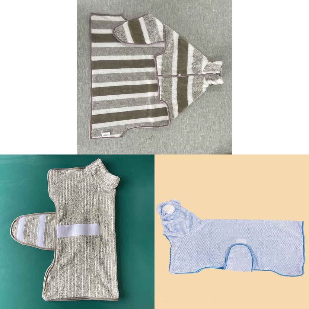 Pet Bathrobe With Coral Fleece Absorbent Towel For Dogs And Cats