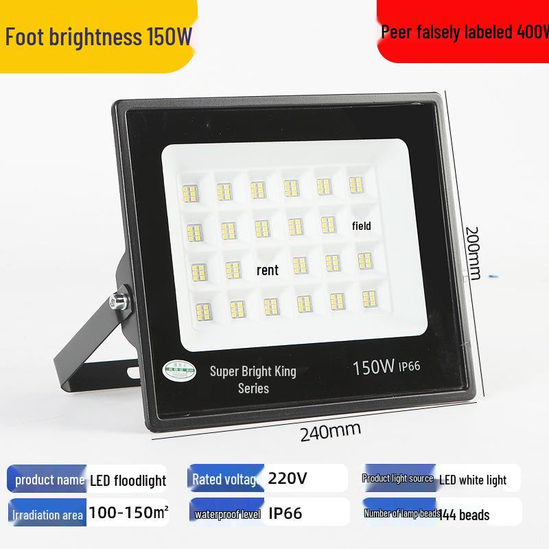 Ultra-Bright High-Power LED Floodlight for Outdoor Stadium and Construction Site Lighting