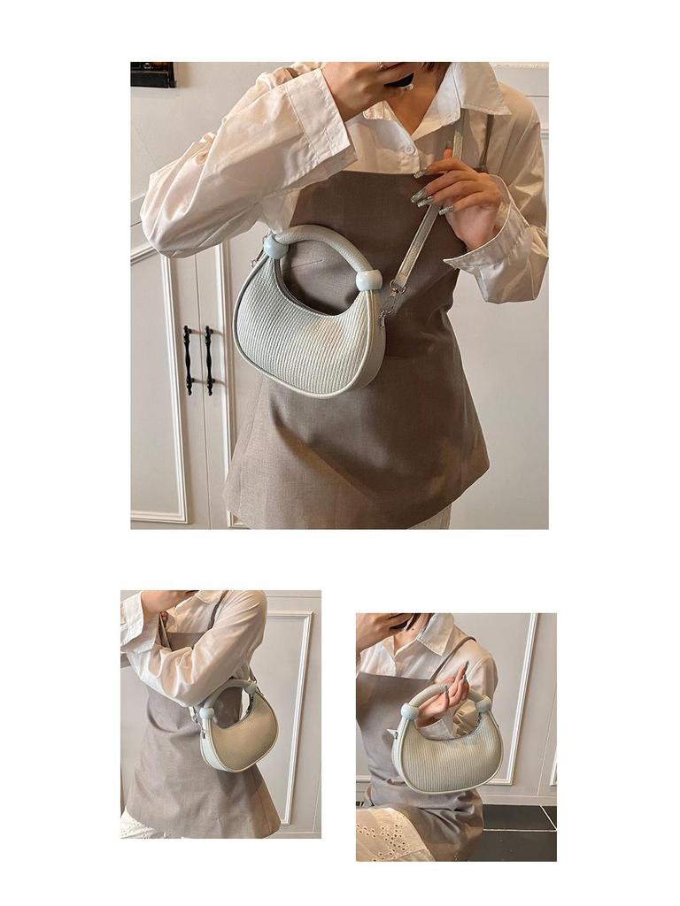 Sac à main plissé en forme de croissant pour femme Automne 2025: Sac à Bandoulière Unique et Sac Bandoulière à la Mode