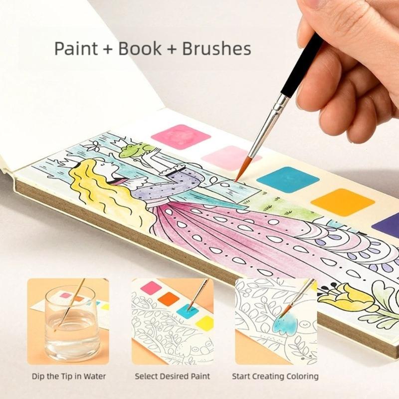 Reusable Water Drawing Book For Kids Safe Materials Disappears Dry Fantasy Themes Portable Designs