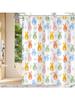 Easter Shower Curtain Happy Easter Cute Rabbit Floral Bathroom Decor Set, Colorful Rainbow Easter Bunny Cloth Fabric Bathroom