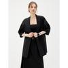 ELLE Color-Block Loose-Fit Linen Blend Blazer