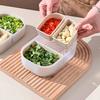 Boîte de Rangement pour Réfrigérateur avec 3 Compartiments Conteneur de Rangement pour Oignons Verts, Gingembre, Ail Boîte Hermétique pour Viande Congelée Organisateur de Cuisine