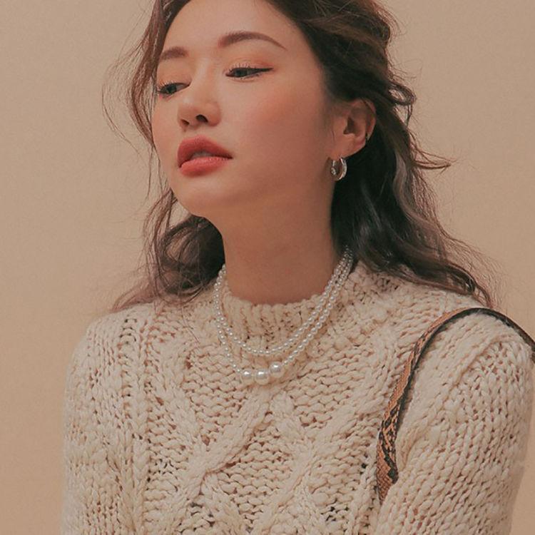 Fashion jewelry, bohemian multi-layer necklace, popular street auction popular pearl necklace.