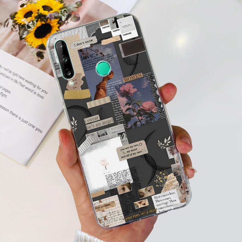 For Huawei Y7p 2020 Case Honor 9C Silicone Cover Fashion Butterfly Clear TPU Fundas For Huawei P40 Lite E ART-L28 ART-L29 Bumper