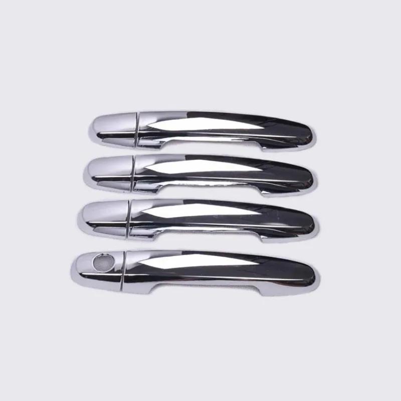 

For Citroen C1 MK2 2015 2016 2017 2018 Forged Pattern Carbon Fiber Chrome Car Door Handle Cover Trim Accessories silver 1keyhole