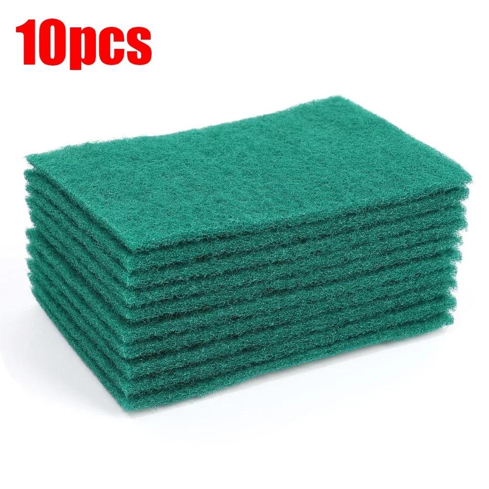 Green Cleaning Cloths Scrub Pads Sponge Household Kitchen Scrubbing Pad Scratch Free Reusable Dishwashing Cleaning Cloth Cheap