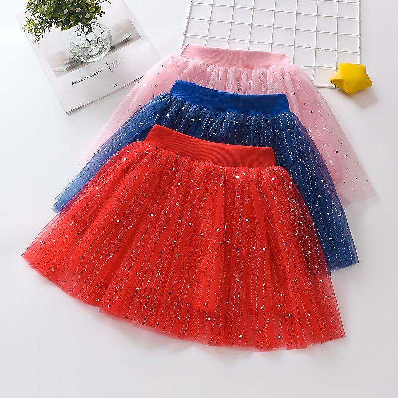 New Girls' Embroidered Mesh Short Skirt Princess Fluffy Half Skirt Floral Short Skirt Dance Skirt