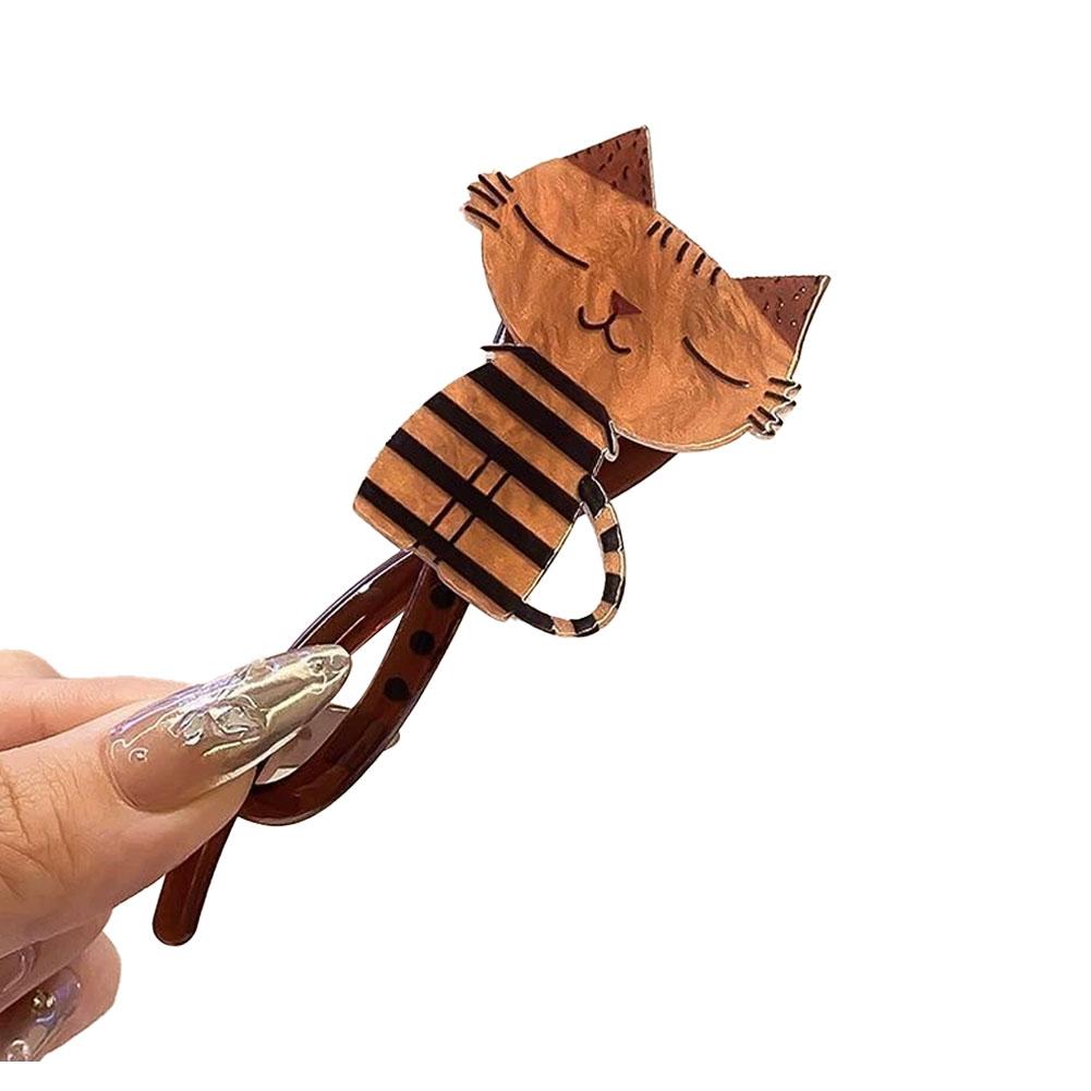 Funny Cute Cartoon Cat Twist Hair Clips Hairgrip For Women Girls Cat French Twist Banana Hair Claw Barrettes Hair Accessories
