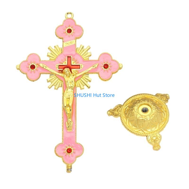 Metal Desktop Crucifix Christian Catholic Ornament Home Church Pray Ornaments Souvenir Desktop Display Ornaments D57B