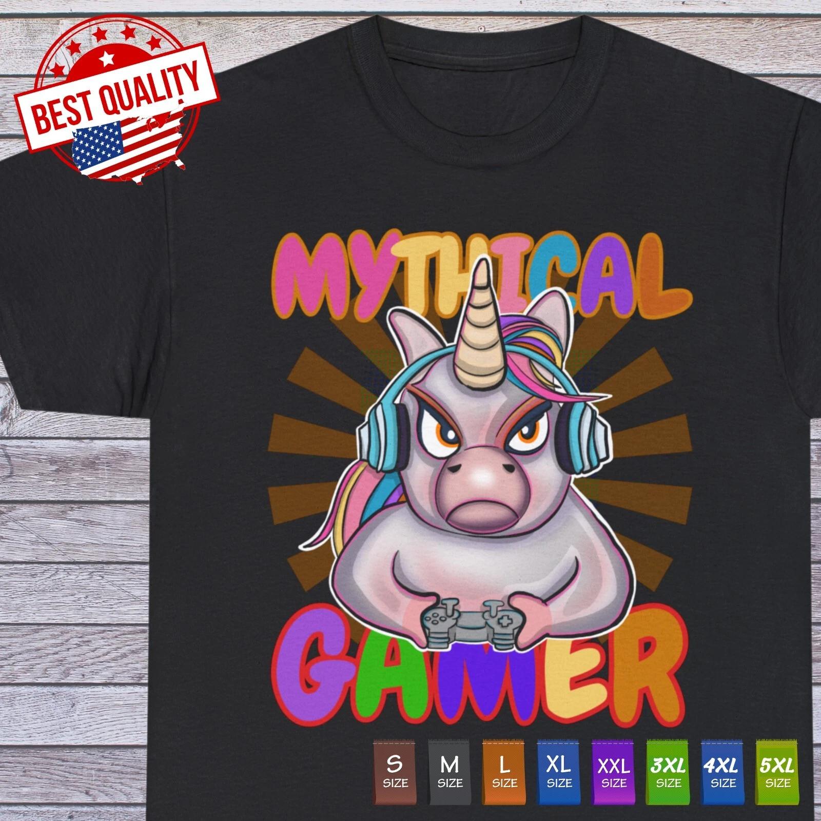 

Unicorn Mythical Gamer T Shirt, Gaming Lover Clothing 3XL
